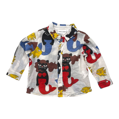 Mini Rodini woven collar shirt, mermaid | 80/86cm