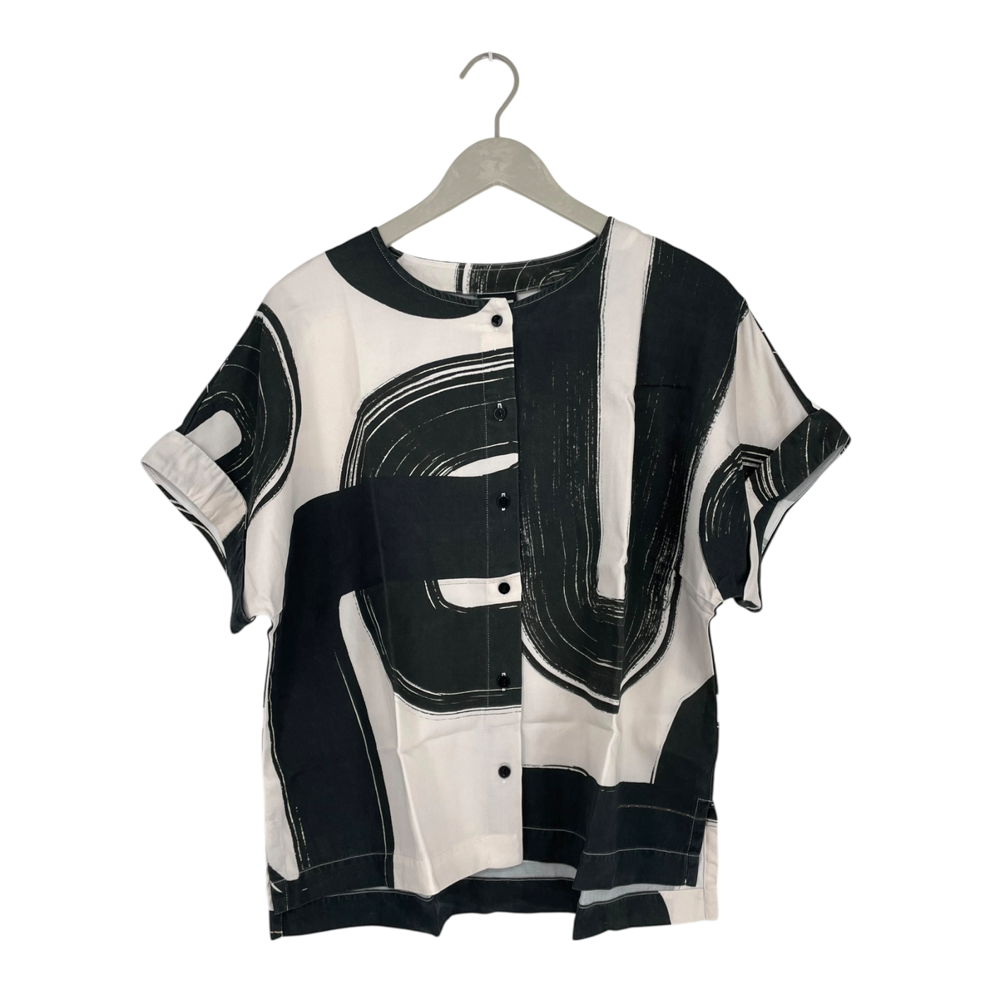 Papu woven shirt, black/white | woman M