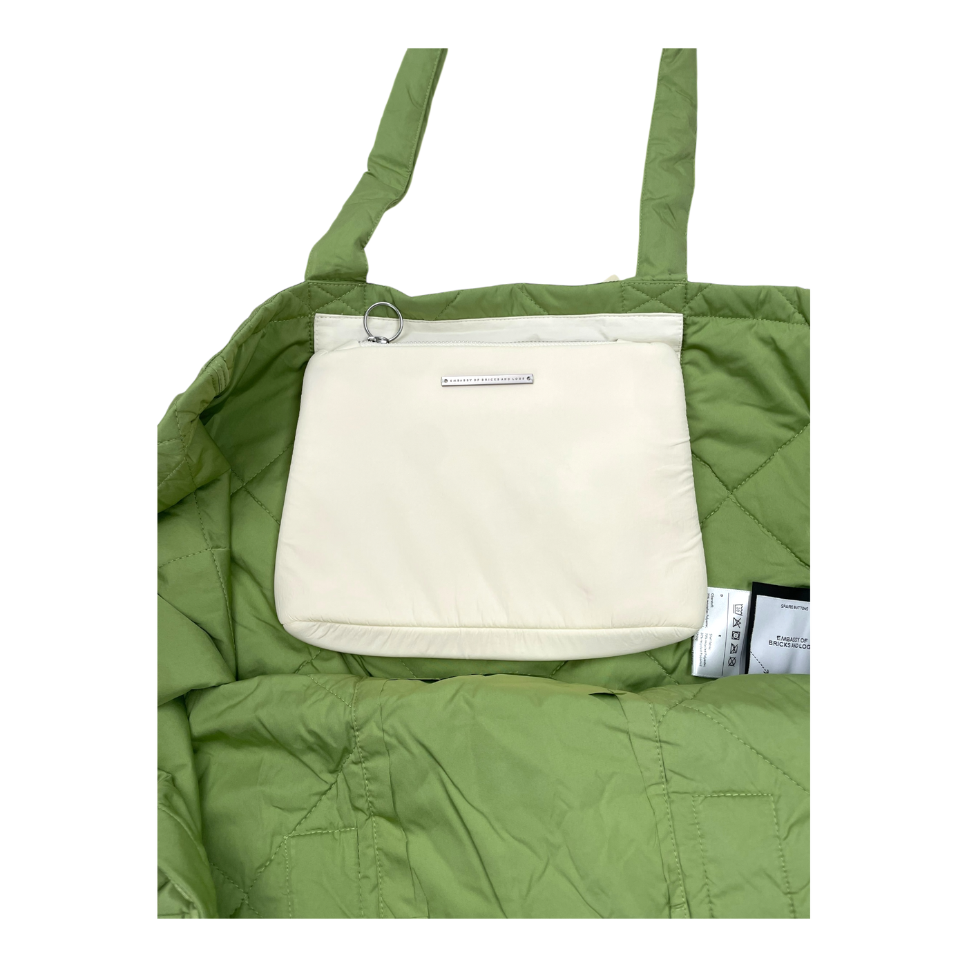 Embassy of Bricks and Logs albi quilted bag, green