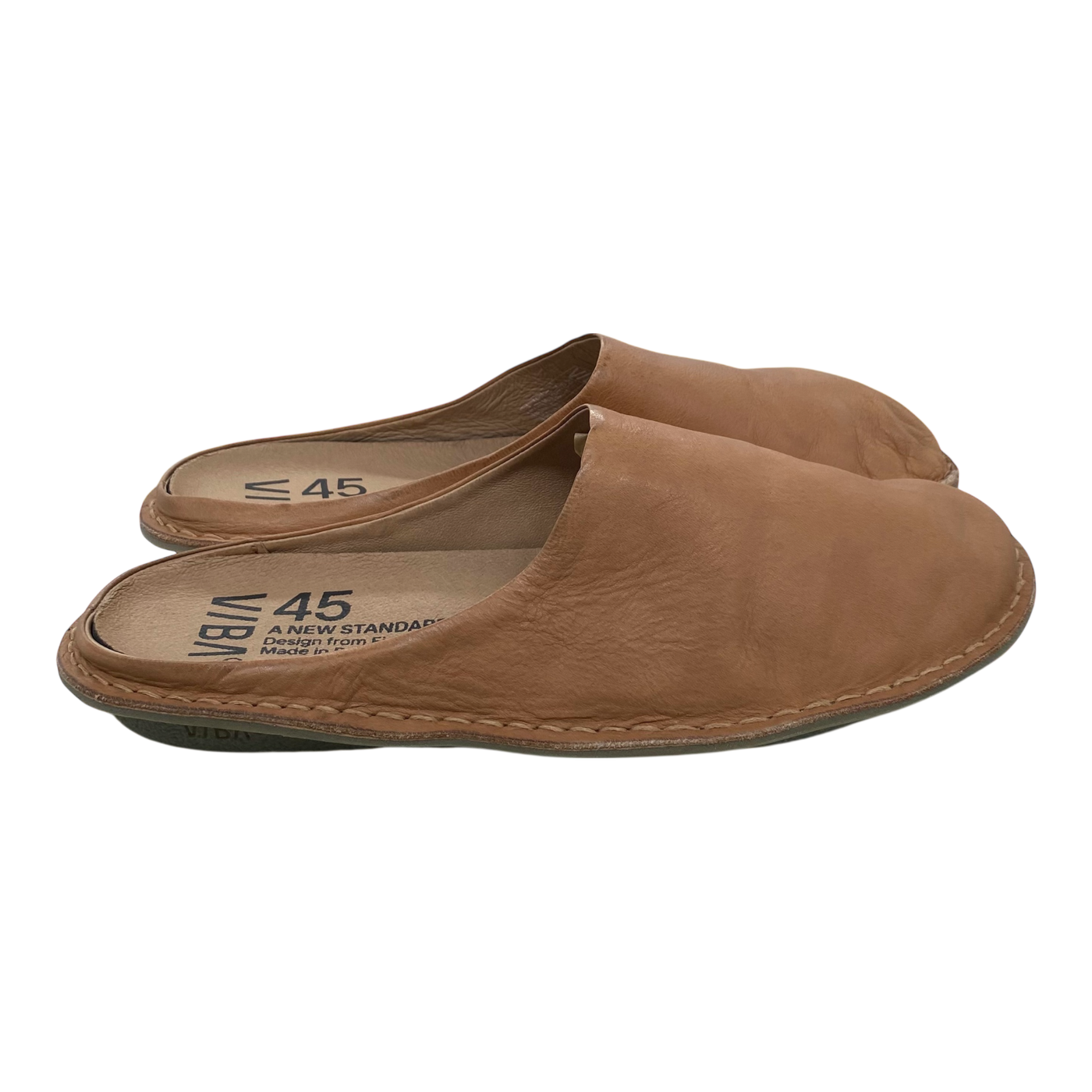 VIBAe Roma leather slippers, fawn tan | 45