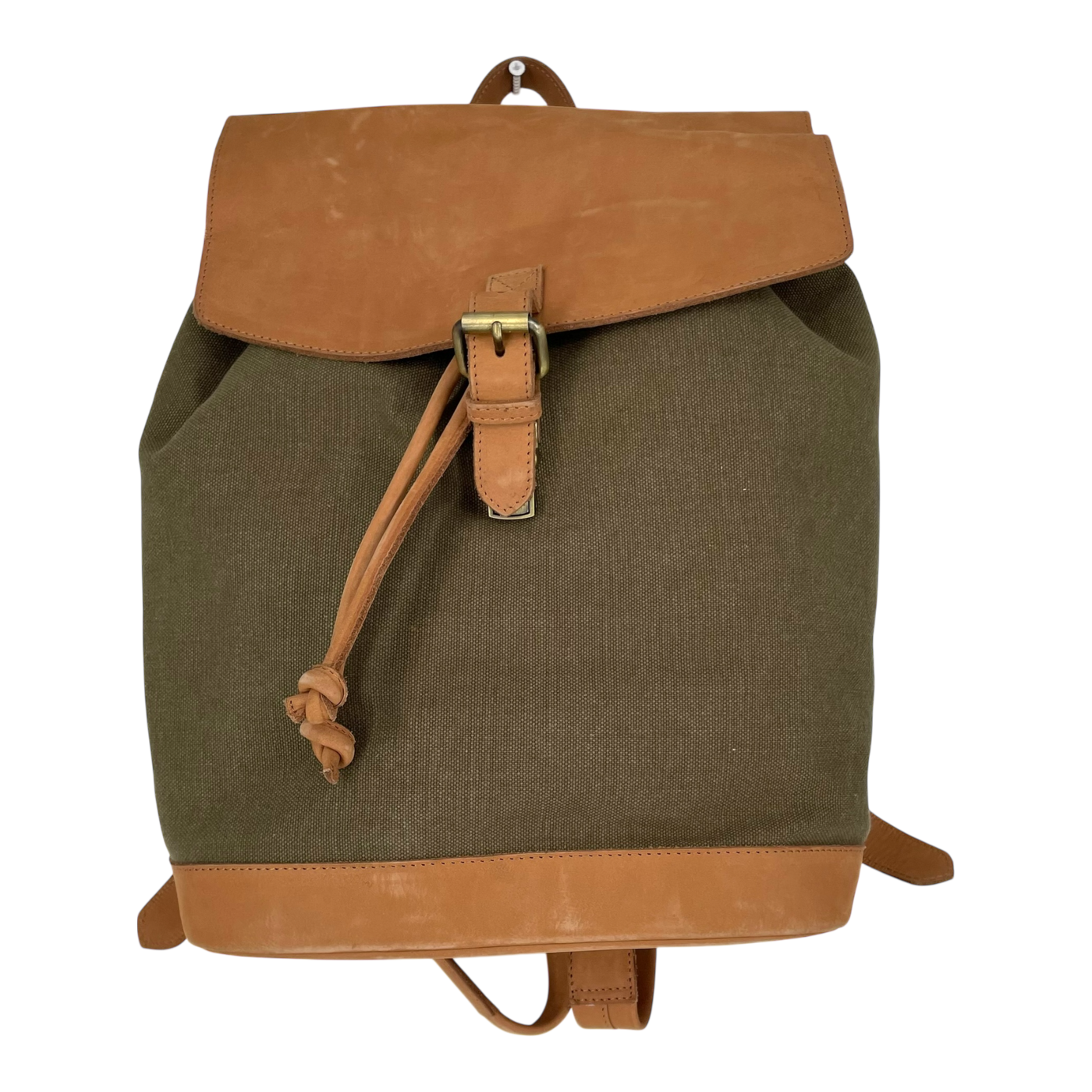 Holzrichter canvas backpack, moss green/caramel