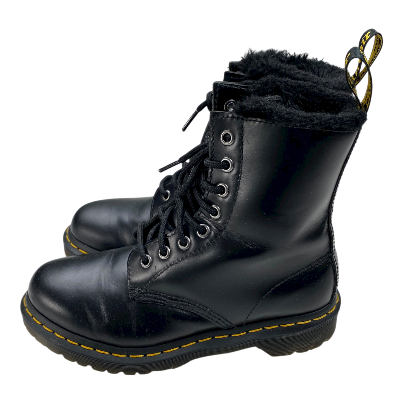 Dr. Martens faux fur boots, black | 37