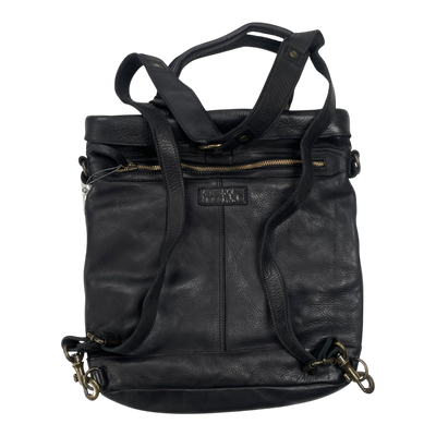Harold's Bags leather backpack/crossbody bag, black