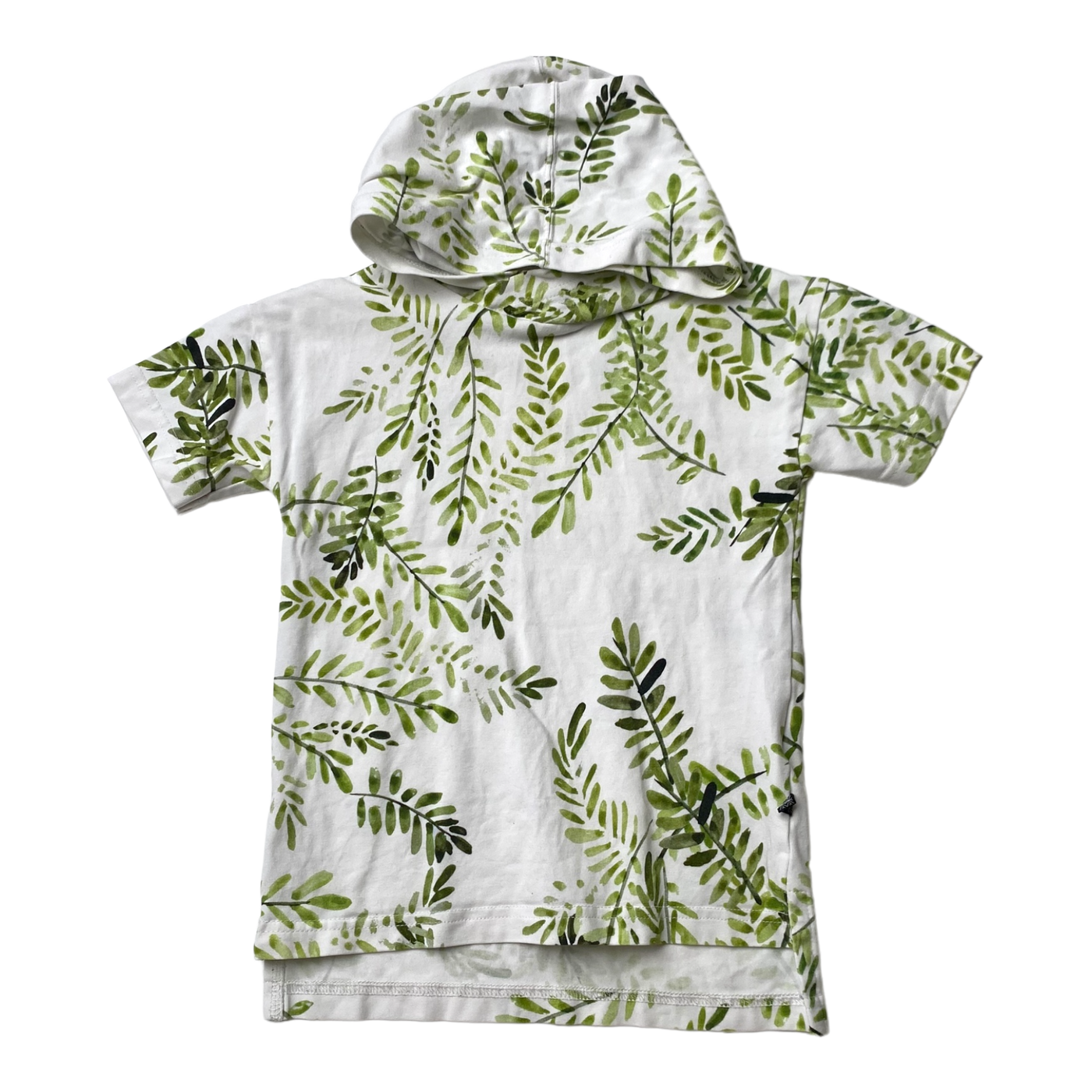 Kaiko hooded t-shirt, leaves | 86/92cm