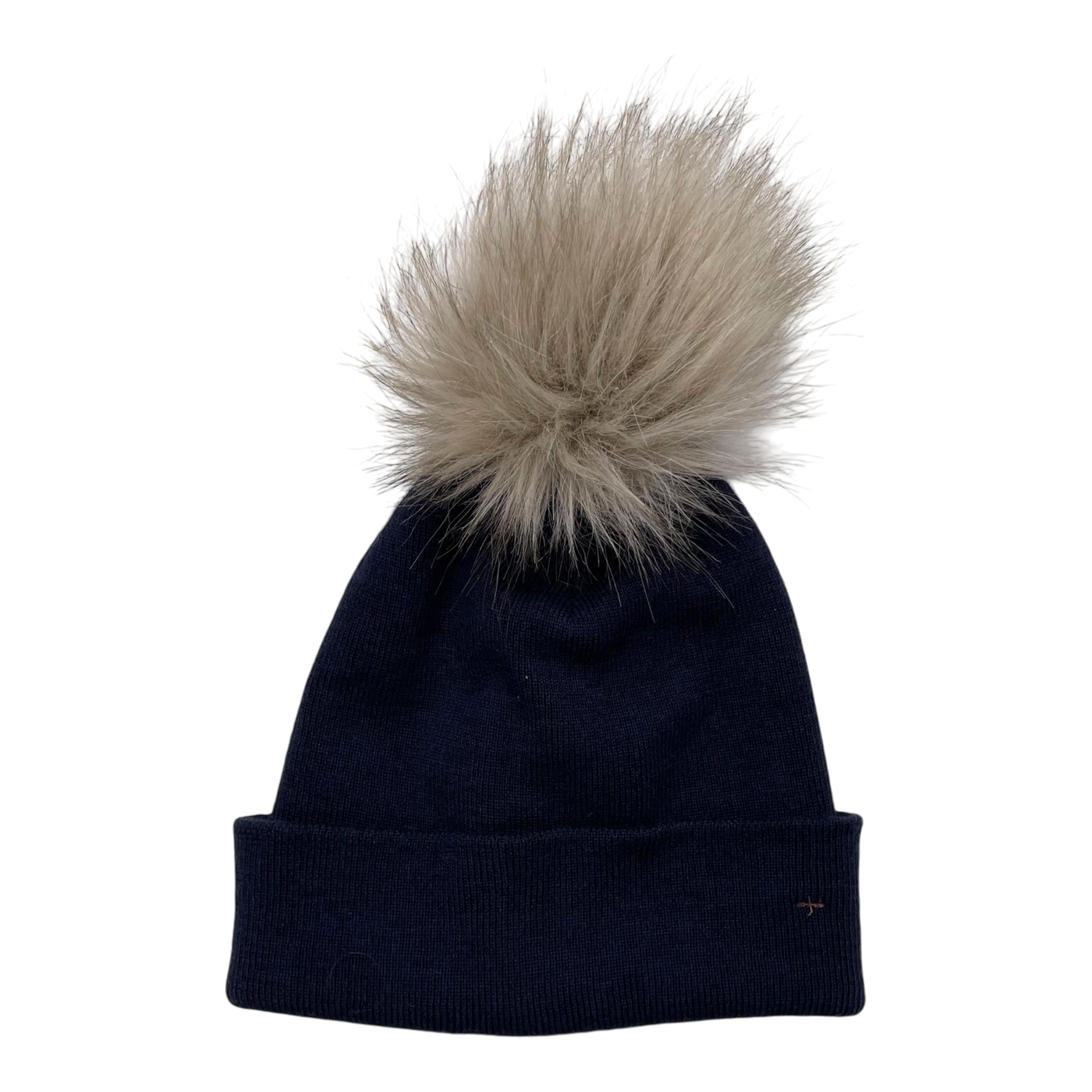 Metsola rib beanie with pom, midnight blue | 3-5y