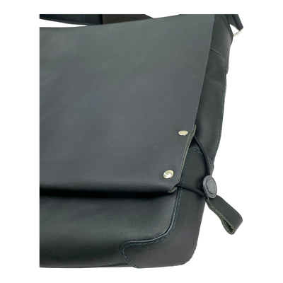 Harold's Bags leather messenger bag large, dark green