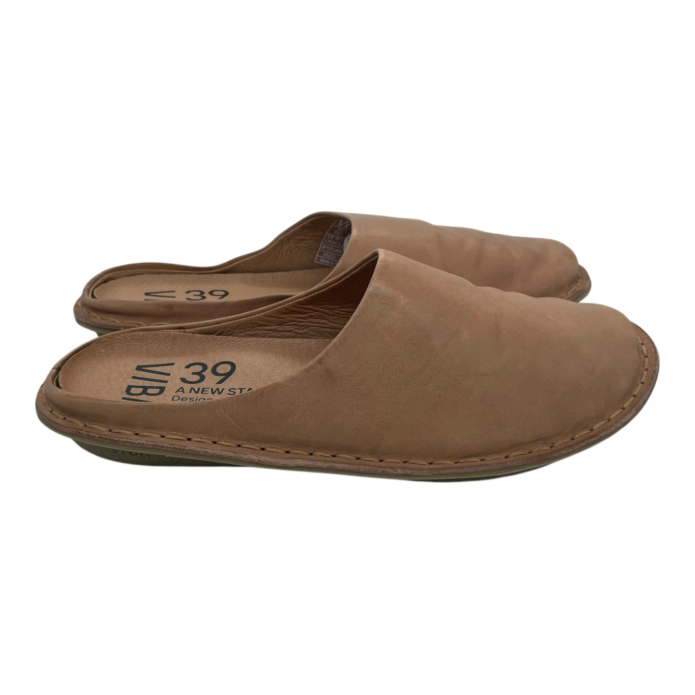 VIBAe Roma leather slippers, fawn tan | 39