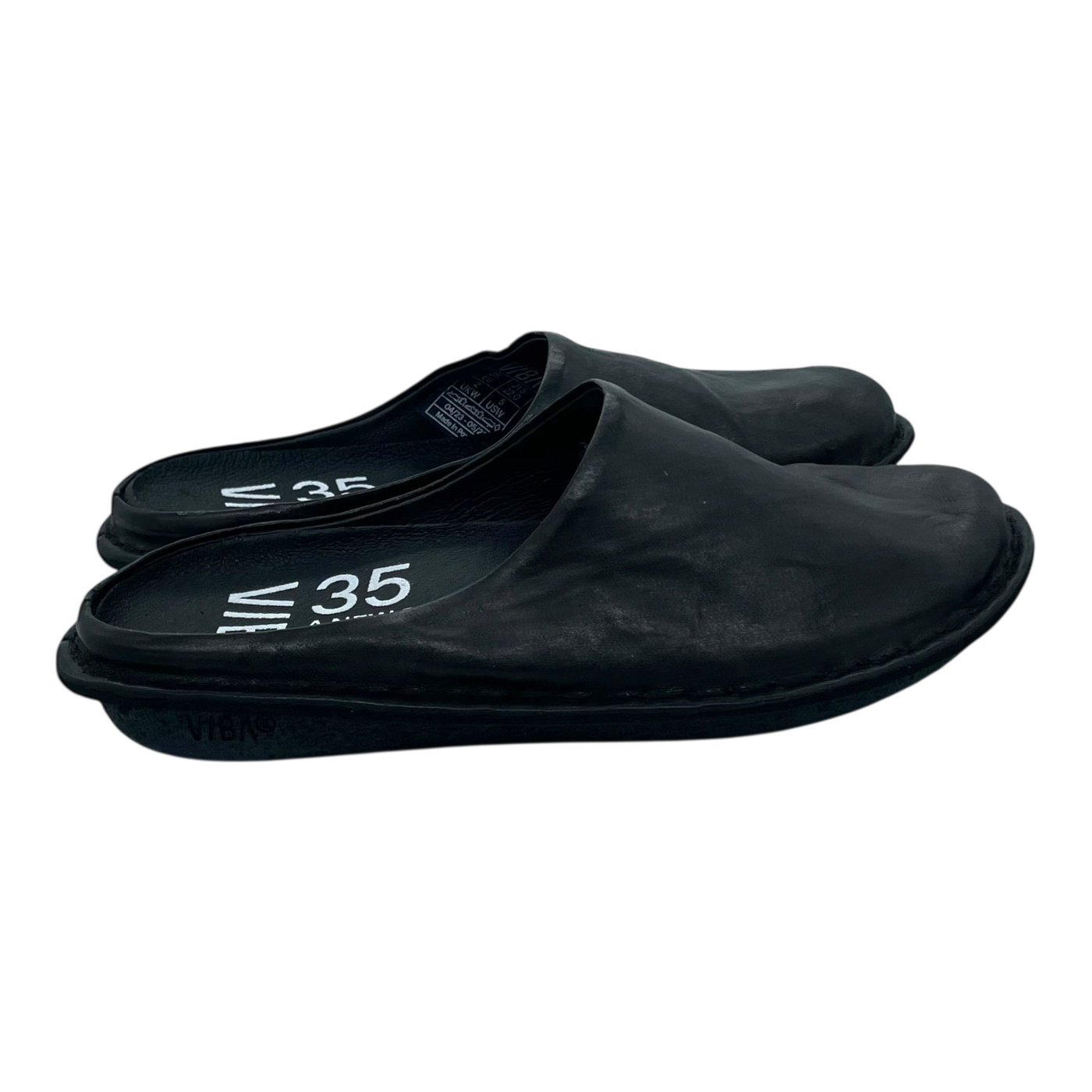 VIBAe Roma leather slippers, preto black | 35