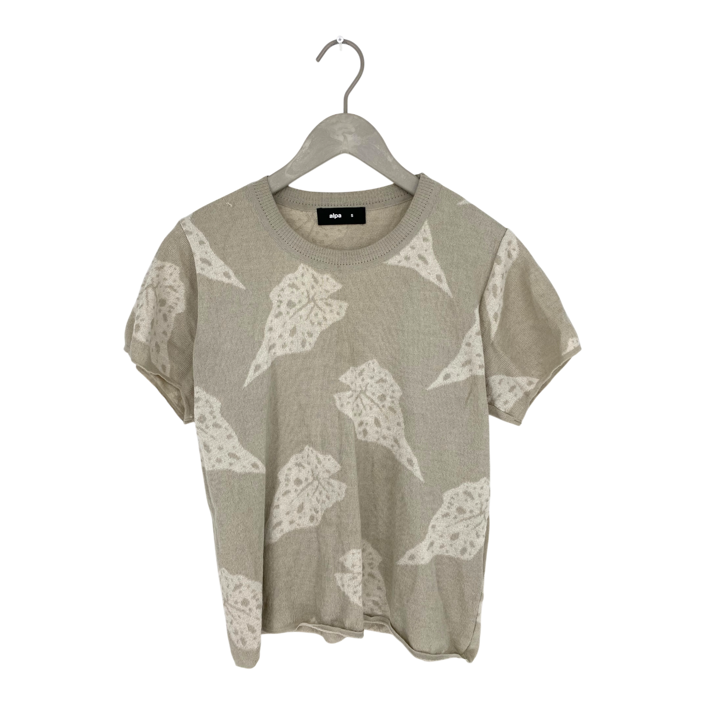 Alpa begonia alpakka silk t-shirt, leafs | woman S
