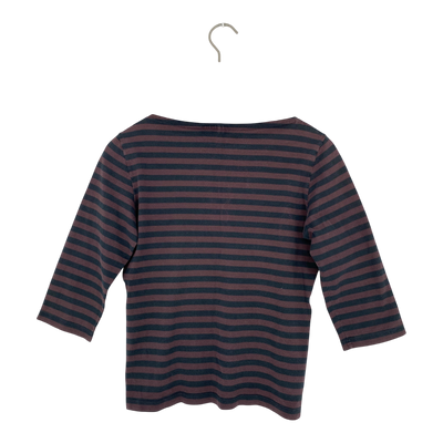 Marimekko stripe shirt, black and brown | woman S
