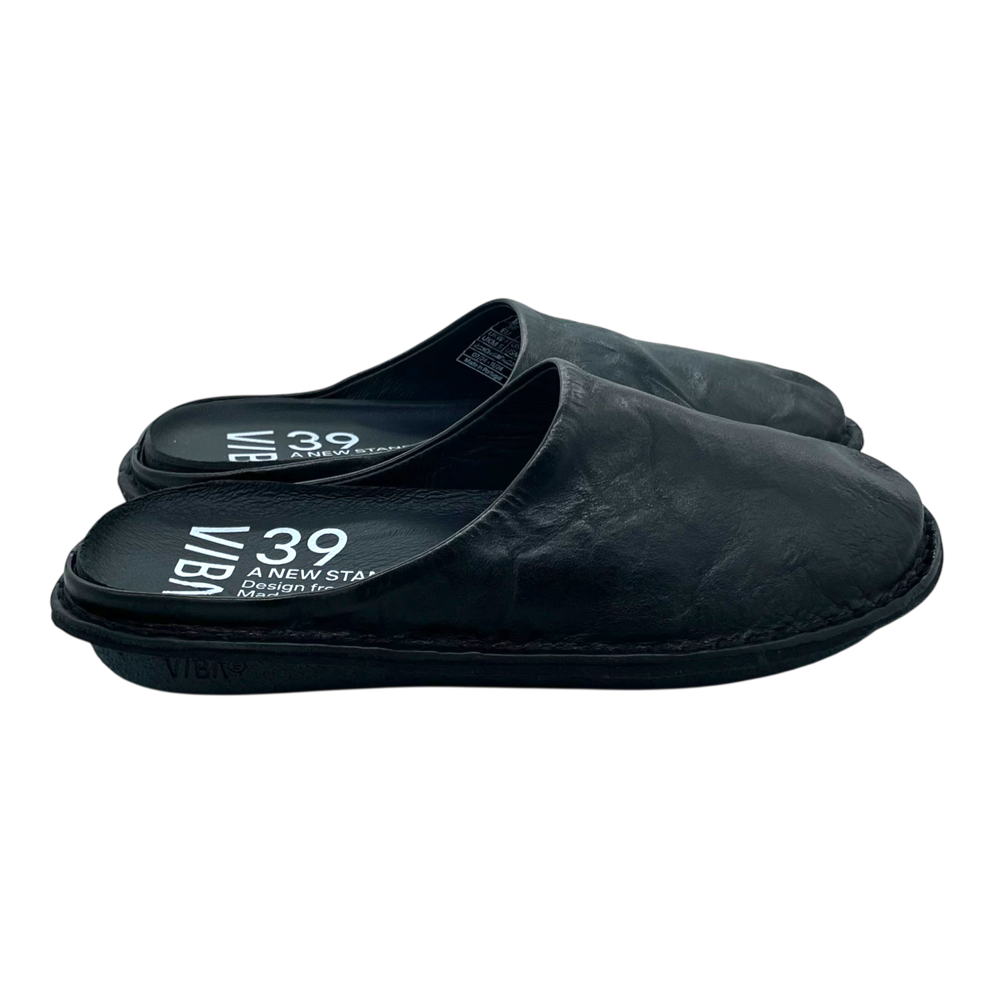 VIBAe Roma leather slippers, preto black | 39