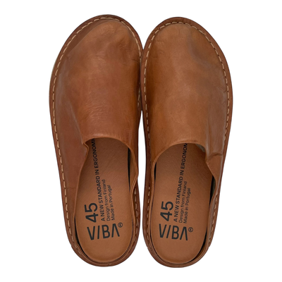 VIBAe Roma leather slippers, cognac brown | 45