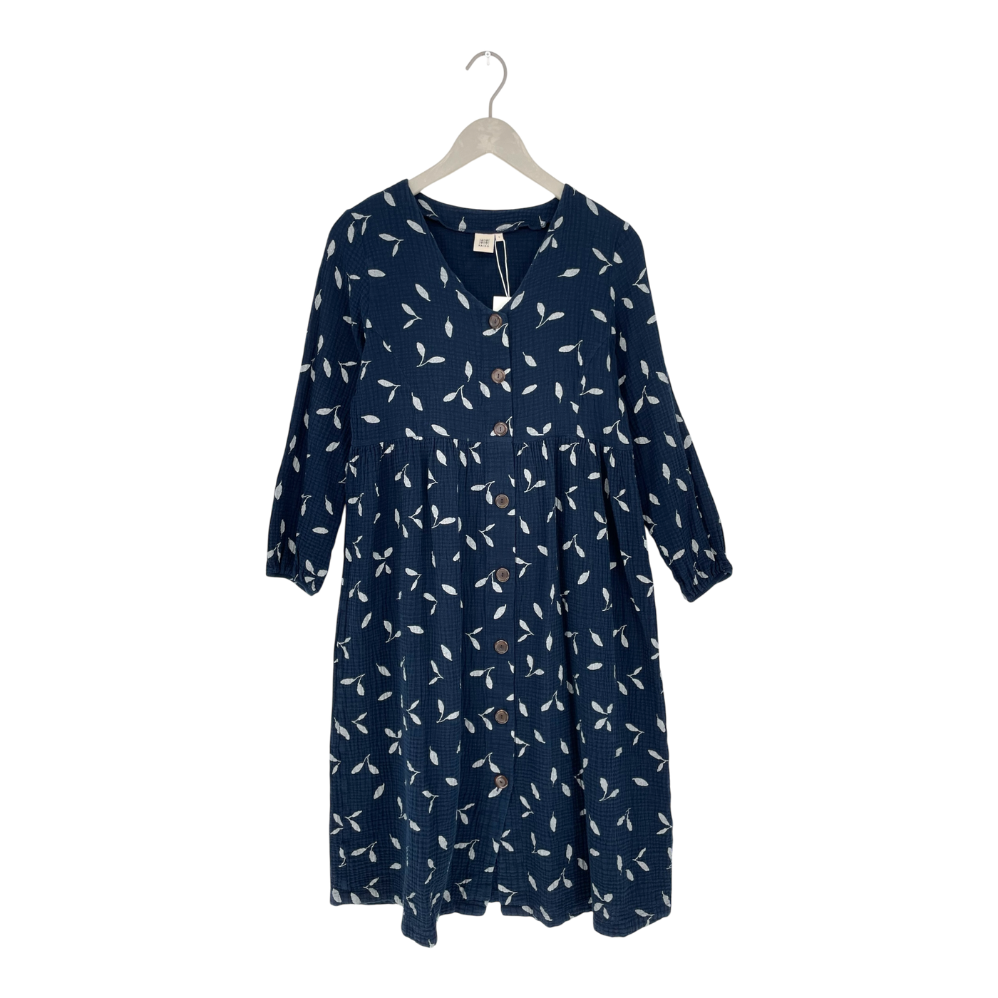 Kaiko muslin button dress, indigo wind | woman S