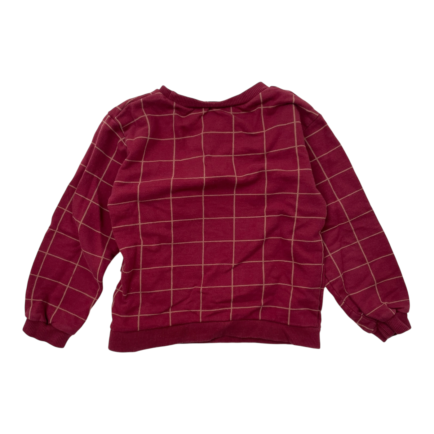 Mainio sweatshirt, burgundy squares | 98/104cm