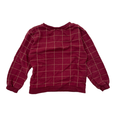 Mainio sweatshirt, burgundy squares | 98/104cm