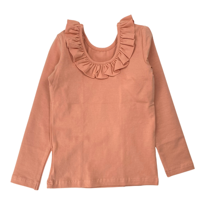 Gugguu frill shirt, peach gold | 98cm