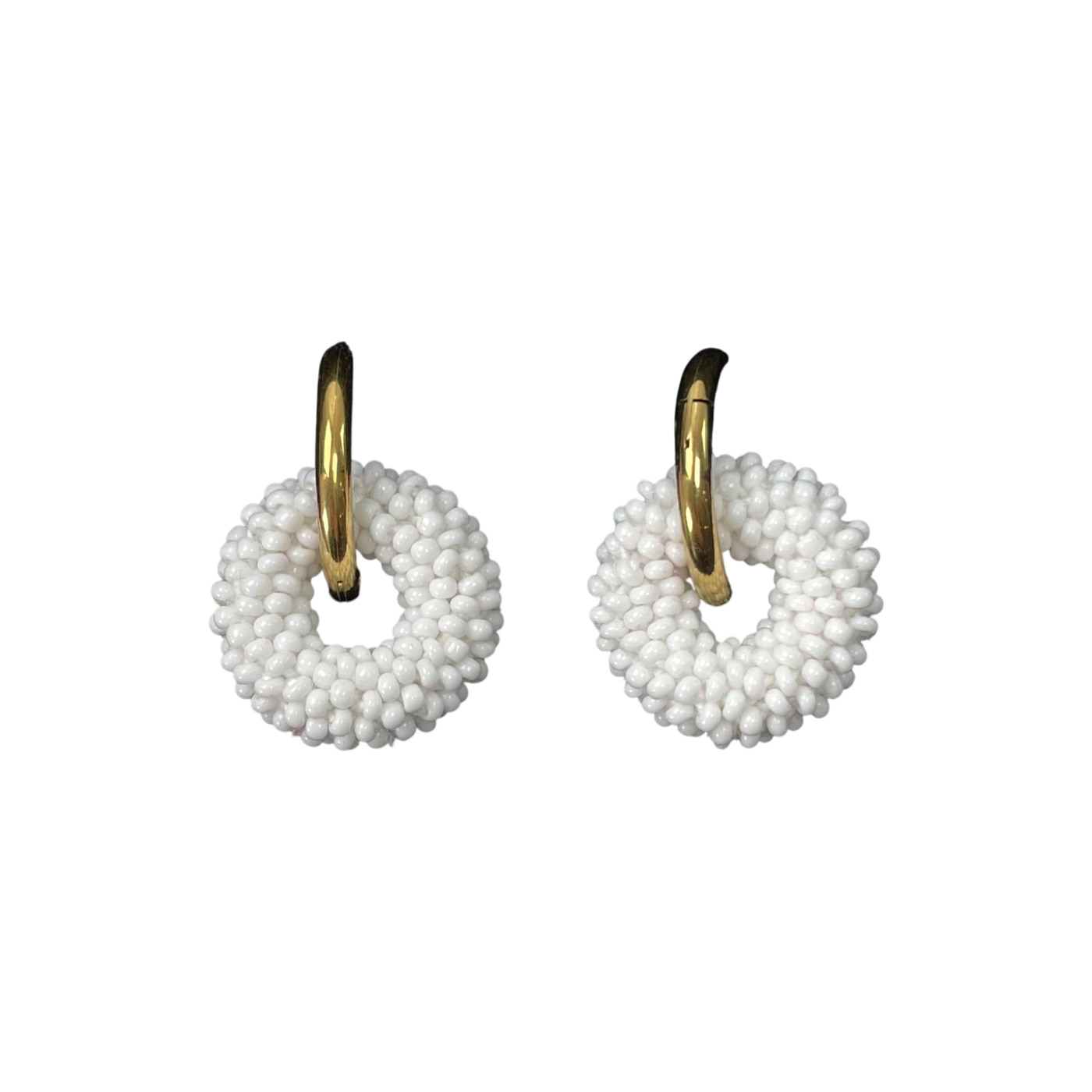 Kaiko veda earrings, white/gold
