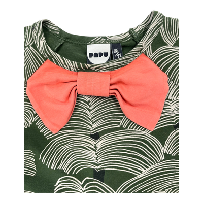 Papu bow dress, forest green | 86/92cm
