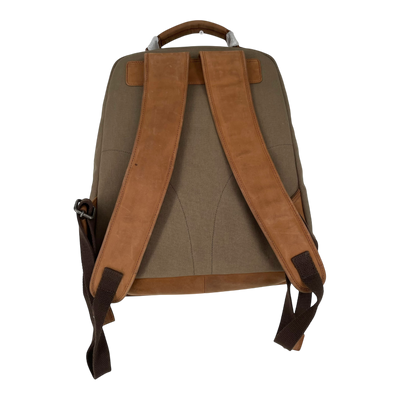 Holzrichter canvas backpack, moss green/caramel