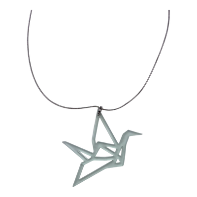 Yo Zen origami swan necklace, light blue