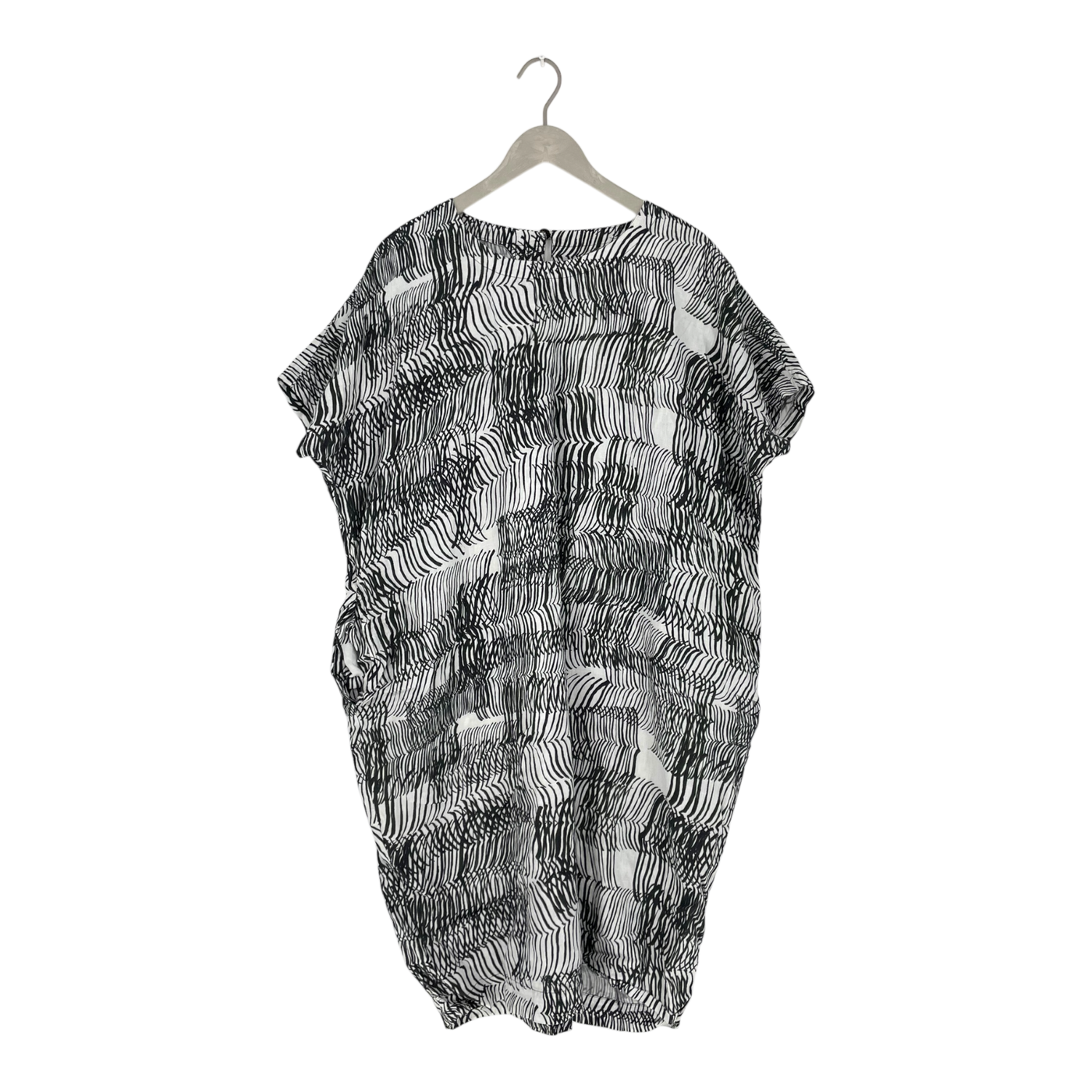 Papu boxy linen dress, sound waves | woman L
