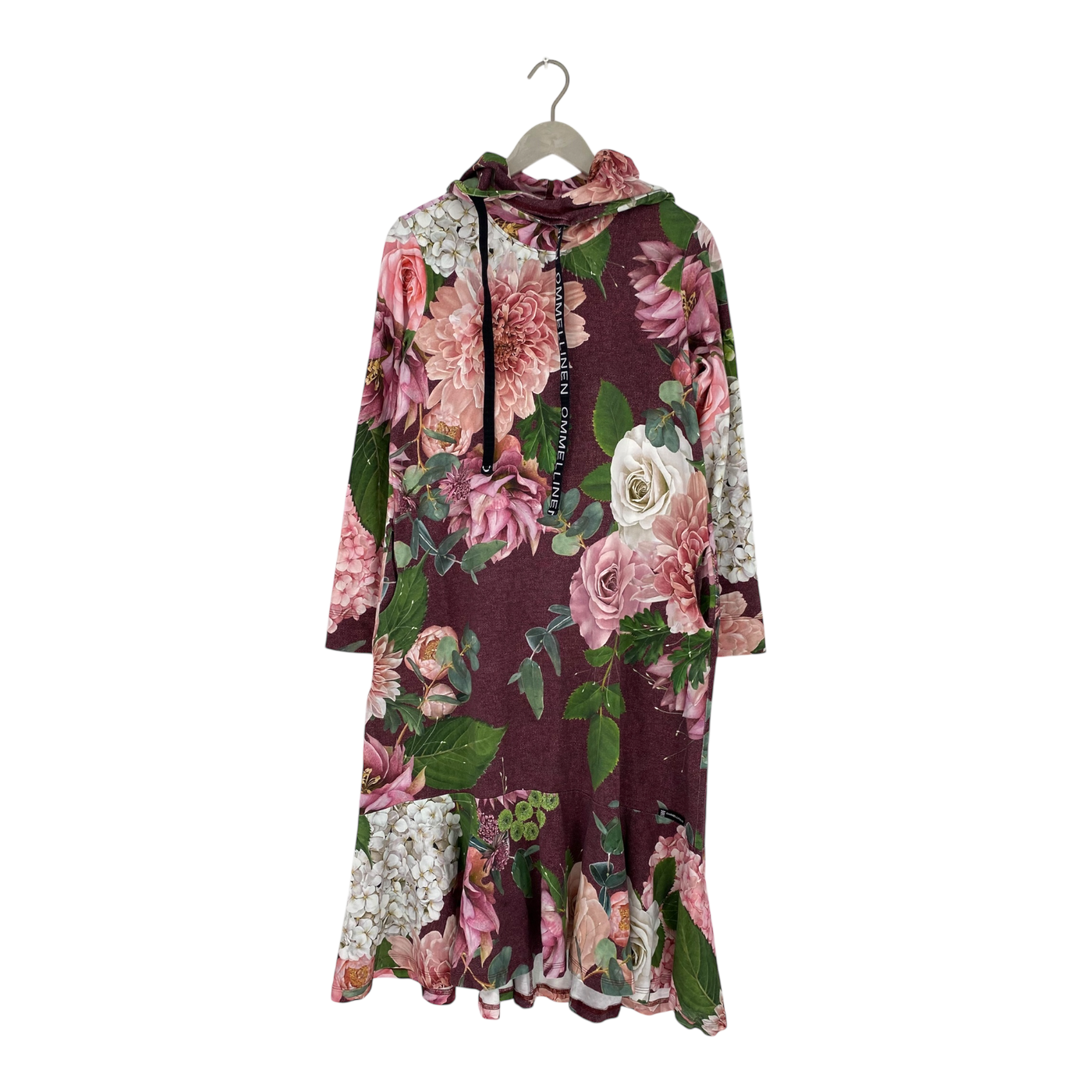 Ommellinen hoodie dress, flowers | woman M
