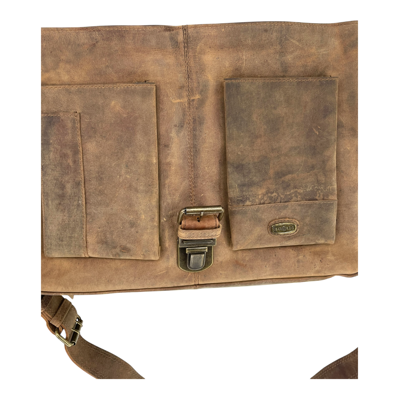 Harold's Bags leather business bag, natural brown