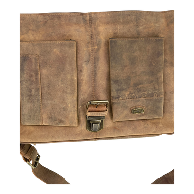 Harold's Bags leather business bag, natural brown