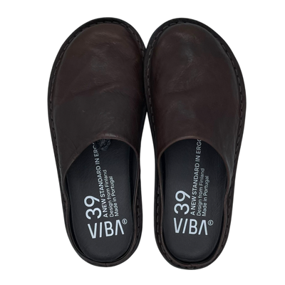 VIBAe Roma leather slippers, cocoa brown | 39