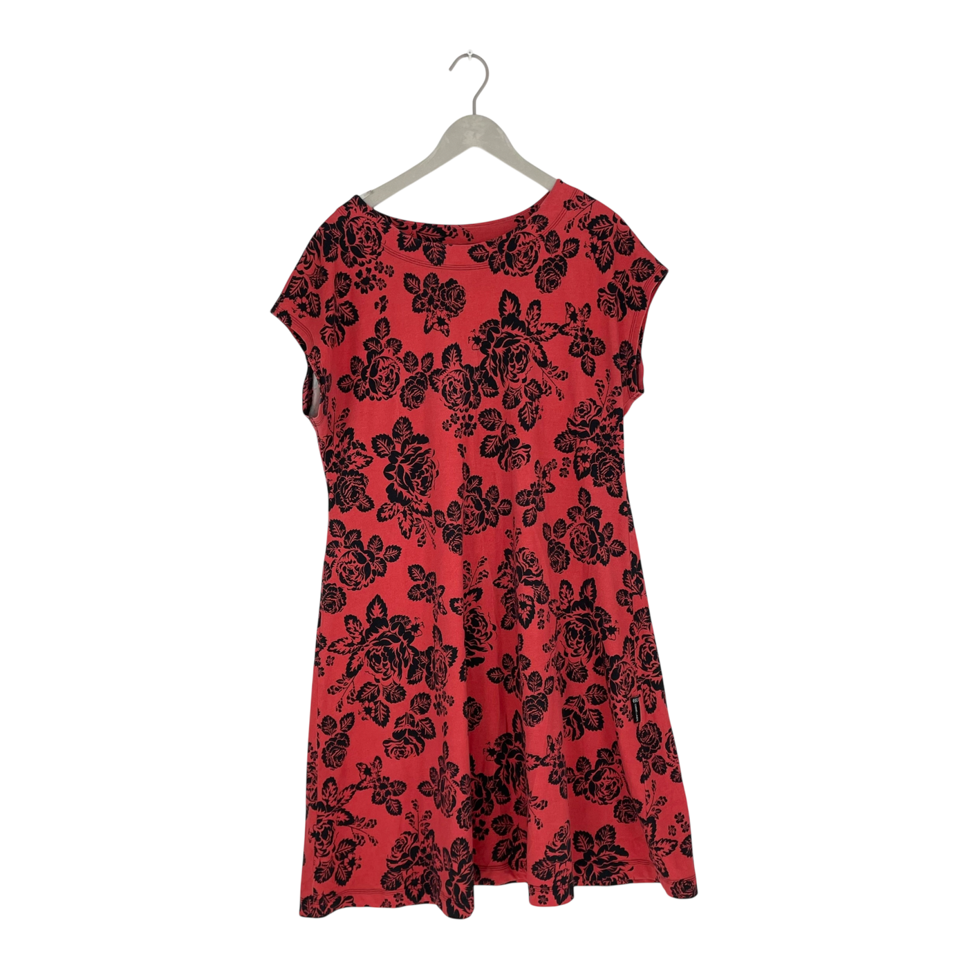 Ommellinen ss tricot dress, babushka roses | woman 2XL
