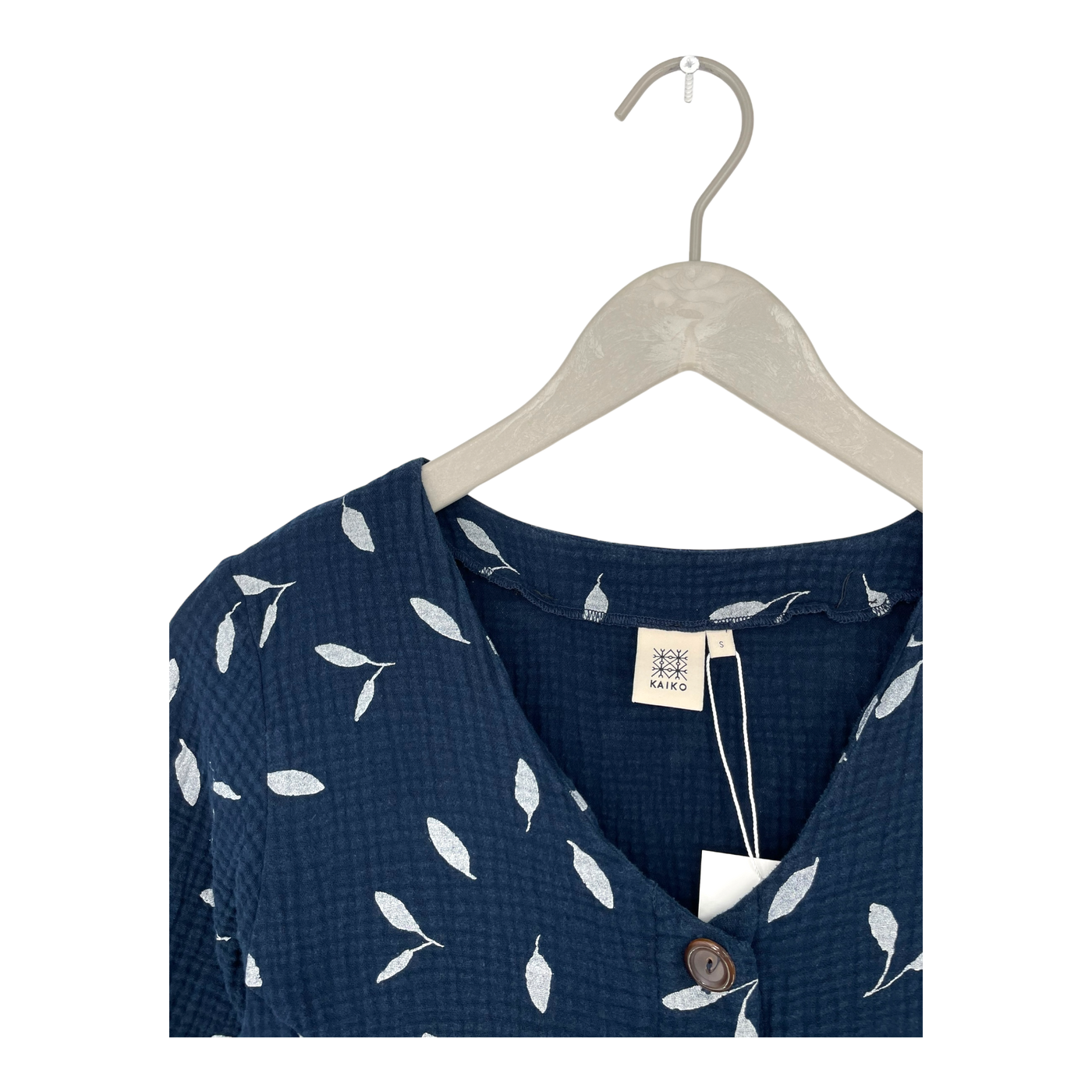 Kaiko muslin button dress, indigo wind | woman S