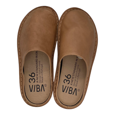 VIBAe Roma leather slippers, fawn tan | 36
