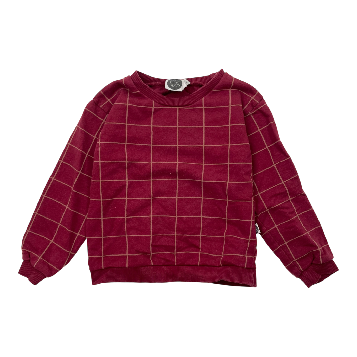 Mainio sweatshirt, burgundy squares | 98/104cm