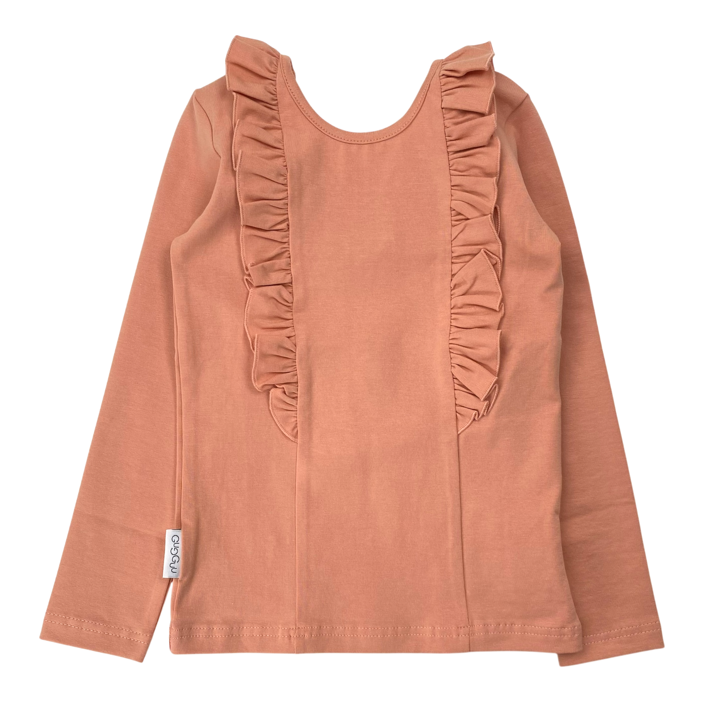 Gugguu frill shirt, peach gold | 98cm