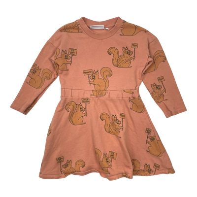 Mini Rodini sweat dress, peace squirrel | 104/110cm