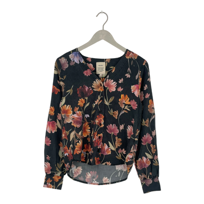 Kaiko v-neck button blouse, night bloom | woman XS