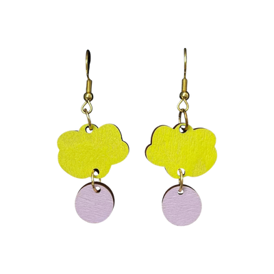 Maanantaimalli earrings, yellow/pink