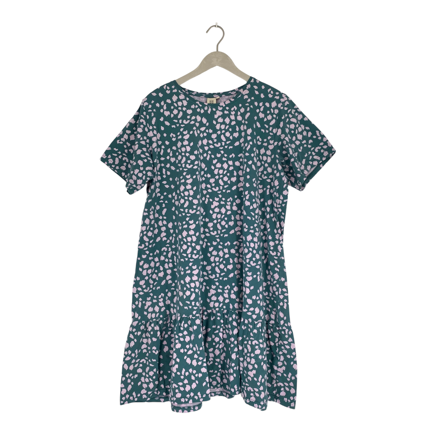 Kaiko ruffle t-shirt dress, blue leopard | woman XL