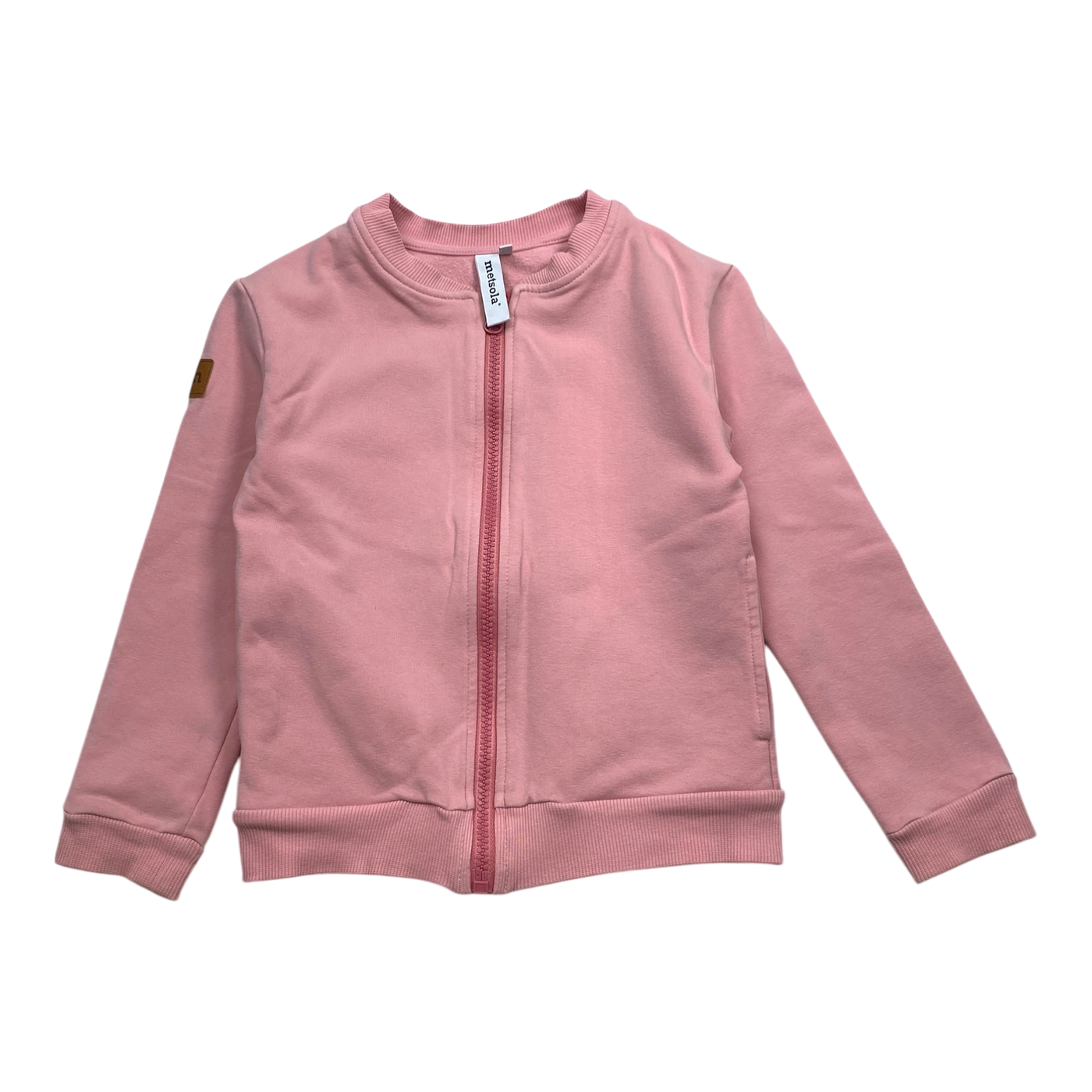 Metsola zipper sweat jacket, pink | 110/116cm