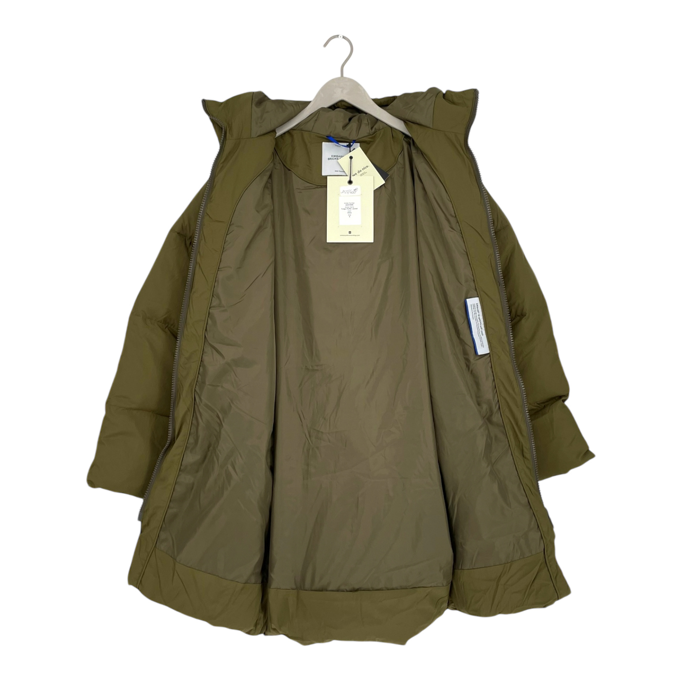 Embassy of Bricks and Logs fargo puffer jacket, olive | unisex S