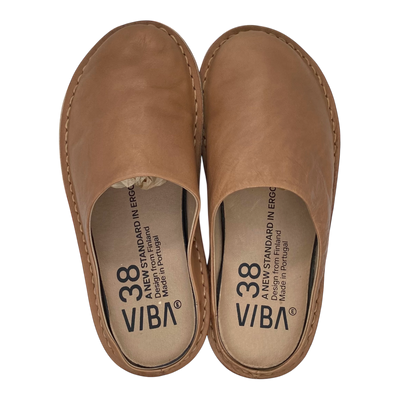 VIBAe Roma leather slippers, fawn tan | 38