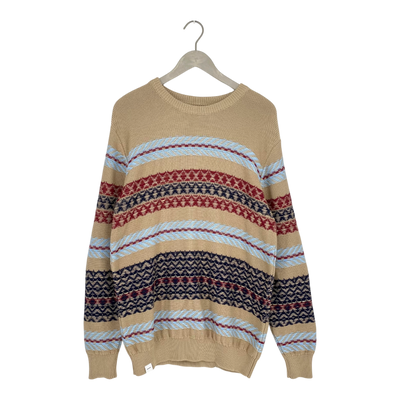Makia houonds knit sweater, stripes | man M