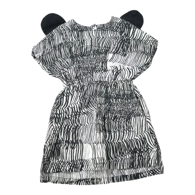 Papu linen dress, black/white | 98/104cm