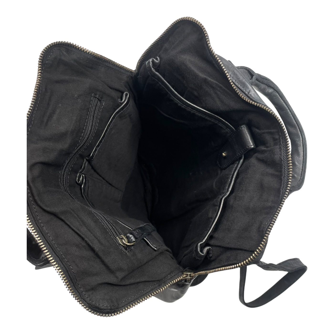 Harold's Bags leather submarine post-city backpack, black