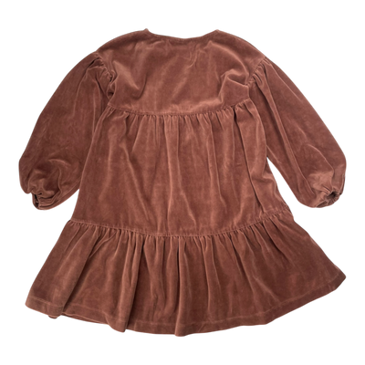 Mainio velour dress, brown | 134/140cm