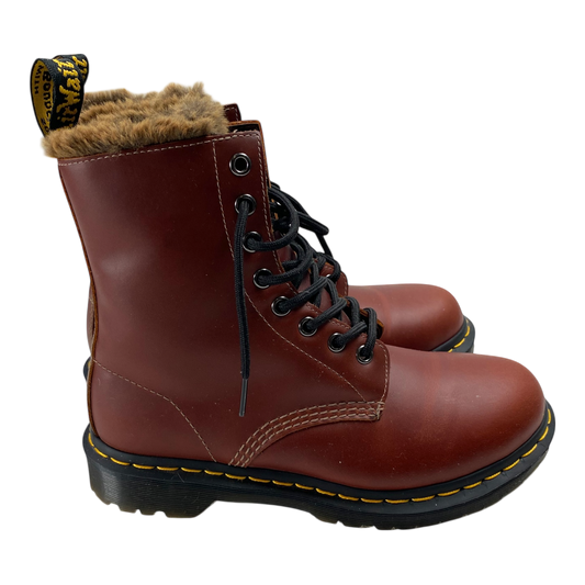Dr. Martens 1460 serena collar faux fur boots, wine | 38