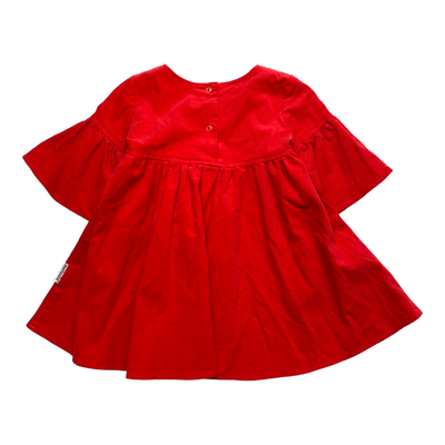 Metsola corduroy bell dress, red | 86/92cm