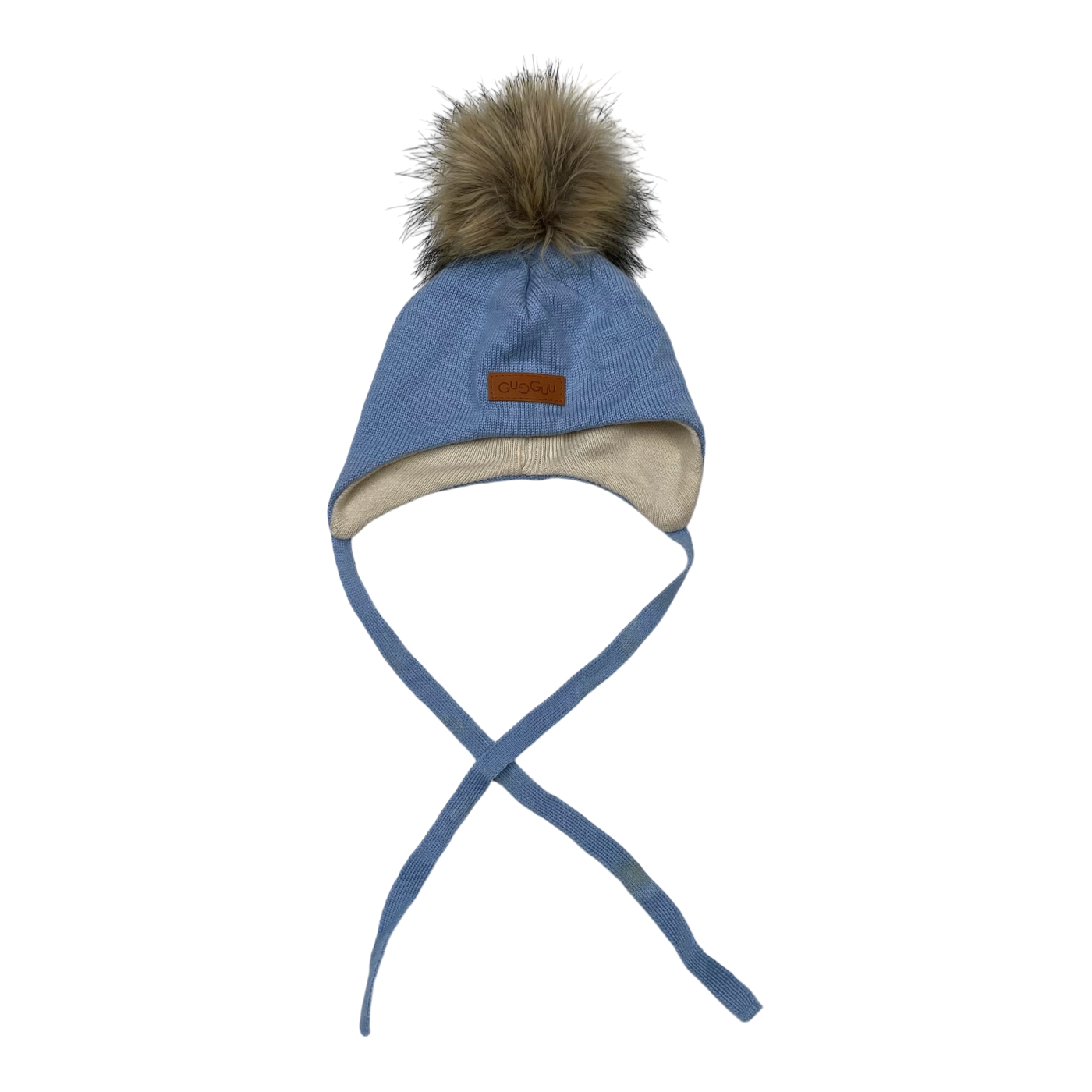 Gugguu merino furry beanie, sky blue | 35/36cm