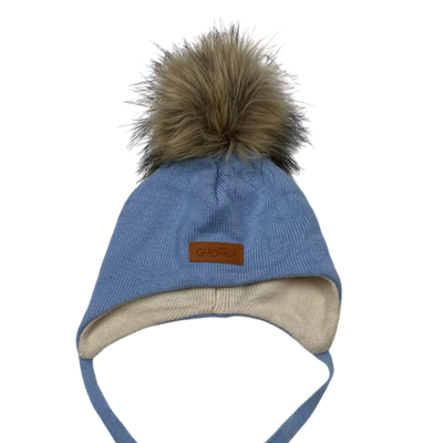 Gugguu merino furry beanie, sky blue | 35/36cm