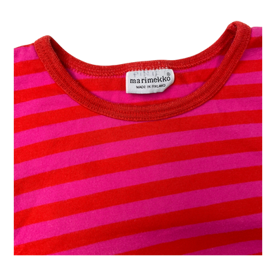 Marimekko stripe t-shirt, pink and red | 120cm